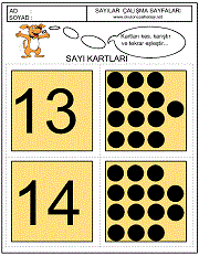 okul öncesi sayı kart oyunu